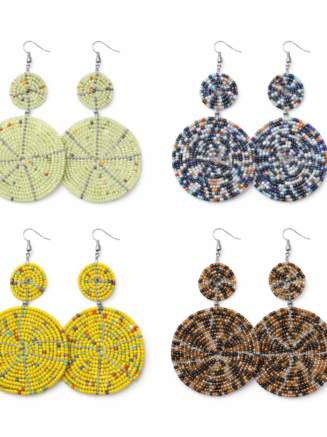 Wholesale African Beaded Disc Drop Earrings