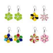 Wholesale African Beaded Floral Statement Earrings (2)