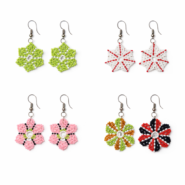 Wholesale African Beaded Floral Statement Earrings