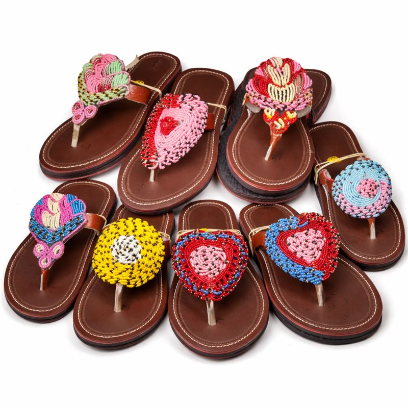 Wholesale African Beaded Toe-Ring Sandals Collection Wholesale African Beaded Toe-Ring Sandals Collection