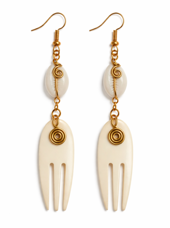 Wholesale African Cowrie Shell & Carved Bone Drop Earrings Wholesale African Cowrie Shell & Carved Bone Drop Earrings