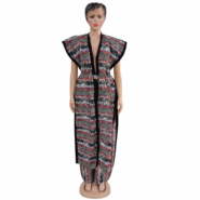 Wholesale African Kente Sleeveless Kimono Jumpsuit Set