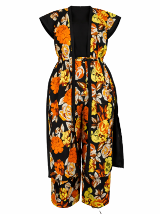 Wholesale African Kente Sleeveless Kimono Jumpsuit Set