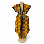 Wholesale African Kente Sleeveless Kimono Jumpsuit Set