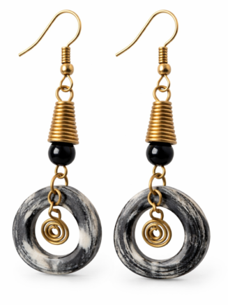 Wholesale African Marble Ring Drop Earrings