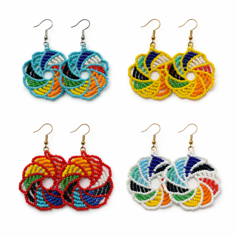 Wholesale African Spiral Beaded Earrings – MOQ 100pairs