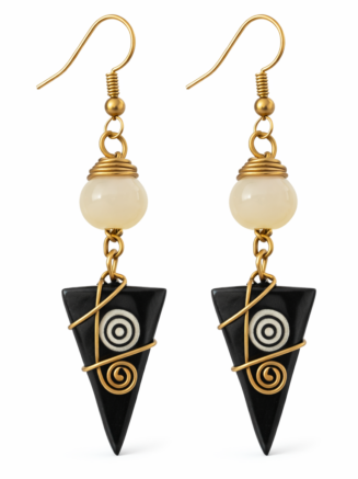 African Triangle Drop Earrings