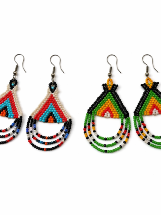 Wholesale African Tribal Triangle Beaded Drop Earrings