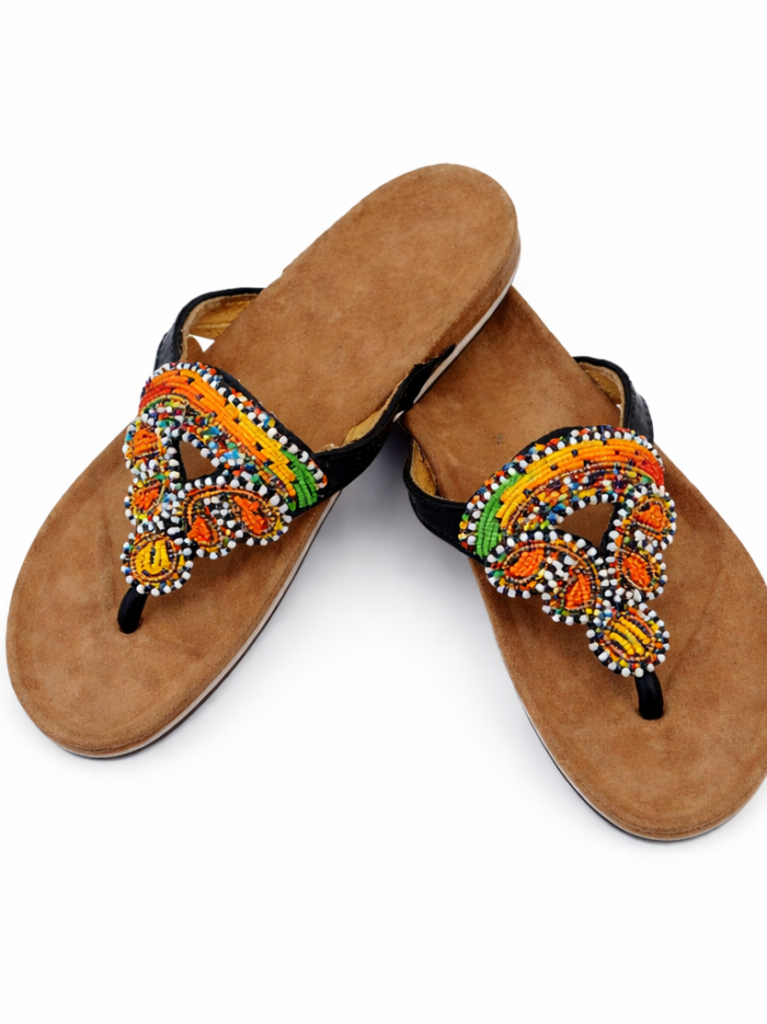 Wholesale Artisan Maasai Beaded Floral Thong Sandals Wholesale Artisan Maasai Beaded Floral Thong Sandals