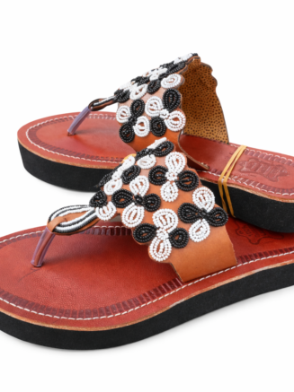 Wholesale Maasai Beaded Leather Toe Ring Sandals