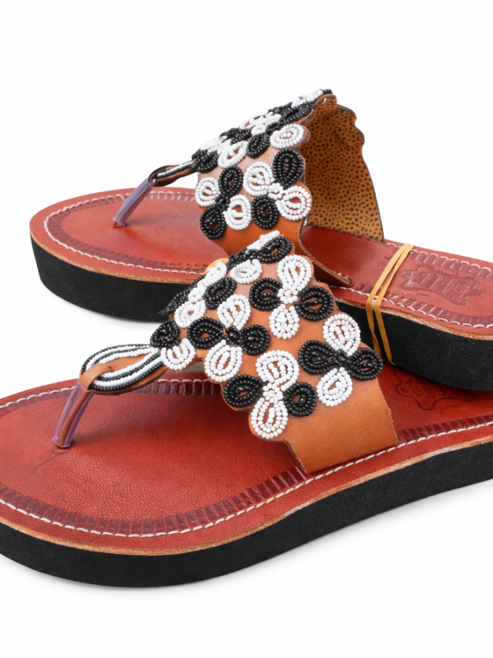 Wholesale Maasai Beaded Leather Toe Ring Sandals