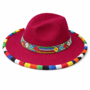 Wholesale Burgundy Maasai Beaded Fedora