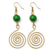 Wholesale Handcrafted Gold Spiral Drop Earrings