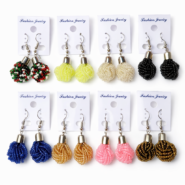 Wholesale Hand-Beaded African Cluster Ball Earrings