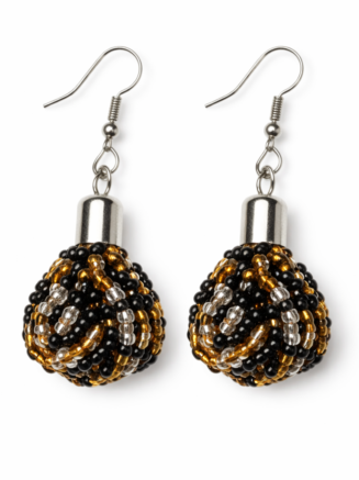 Wholesale Hand-Beaded African Cluster Ball Earrings