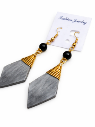 Handcrafted African Horn Geometric Drop Earrings