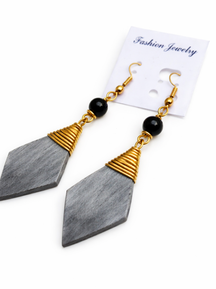 Handcrafted African Horn Geometric Drop Earrings