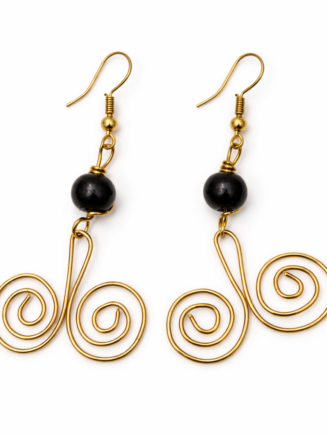 Wholesale Handcrafted Gold Spiral Wire Drop Earrings