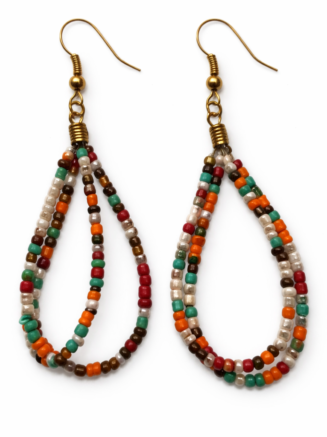 Wholesale Multicolor African Beaded Teardrop Earrings