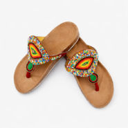 Wholesale Multicolor Maasai Beaded Leather Slide Sandals