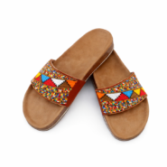 Wholesale Multicolor Maasai Beaded Leather Slide Sandals