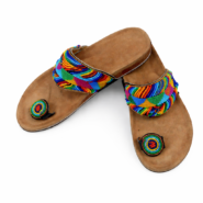 Wholesale Multicolor Maasai Beaded Leather Slide Sandals