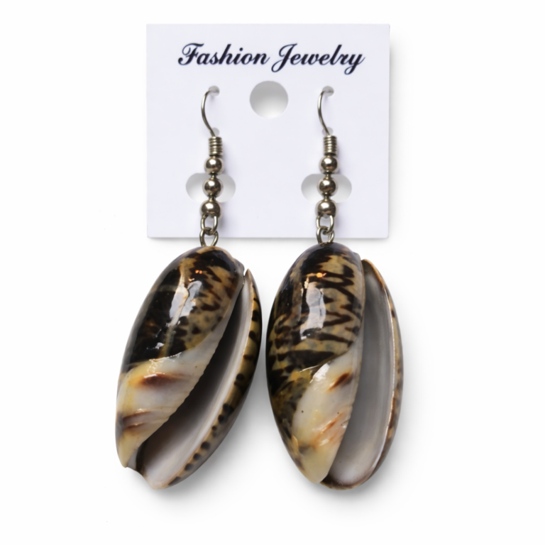Wholesale Natural Cowrie Shell Drop Earrings – MOQ 10pairs