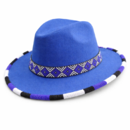 Wholesale Royal Blue Maasai Beaded Fedora