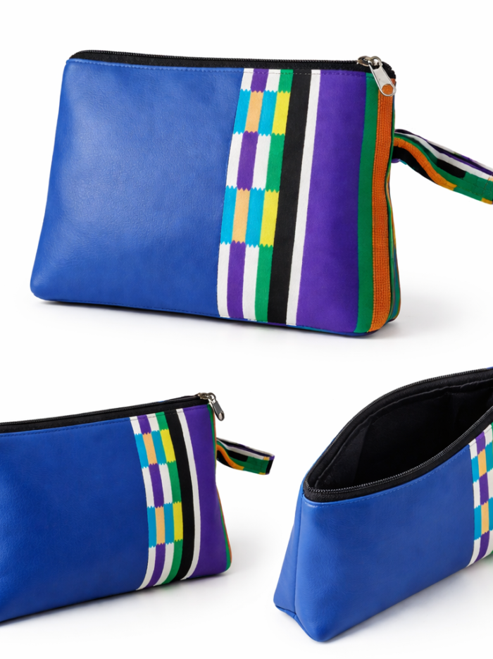 Wholesale Royal Blue PuAccent Cosmetic Pouch