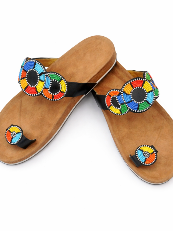 Wholesale Savannah Harmony Maasai Beaded Leather Sandals