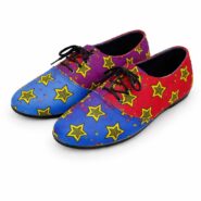 African Print Lace-Up Flats