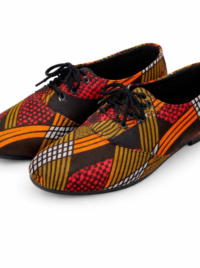 Ankara Lace-Up Flats African Print Lace-Up Flats