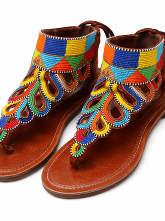 Handmade Maasai Beaded Gladiator Sandals