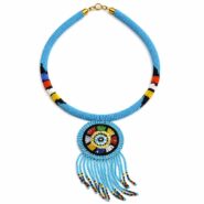 Handmade Maasai Beaded Pendant Tassel Necklace