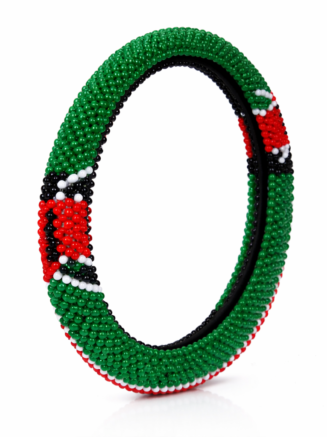 Kenya Flag Beaded Steering Wheel Cover