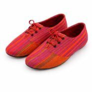 Kikoy Stripe Lace-Up Flats