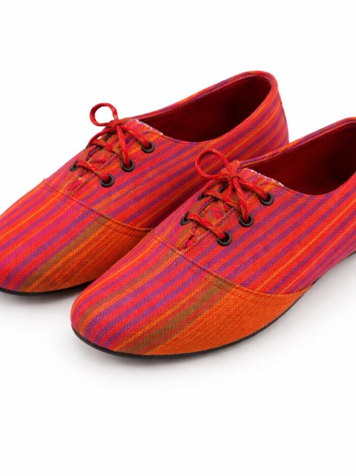 Kikoy Stripe Lace-Up Flats Kikoy Stripe Lace-Up Flats