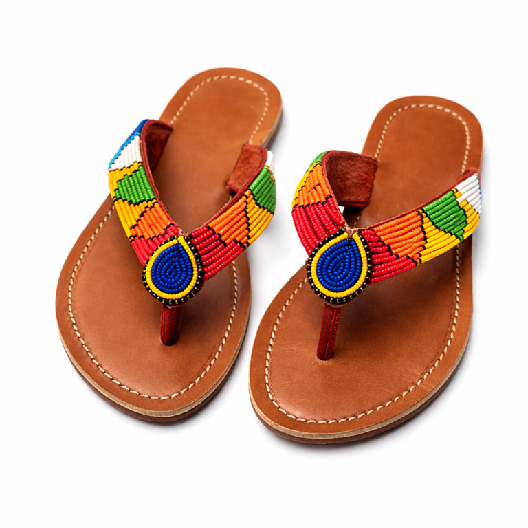 Wholesale Maasai Beaded Leather Sandals – Price Per Sandal| MOQ 10 pairs