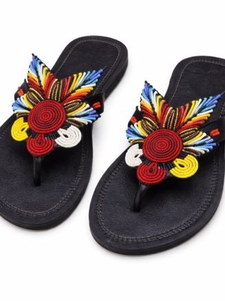 Maasai Sunburst Beaded Sandals