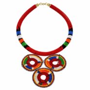 Maasai Triple Pendant Beaded Necklace