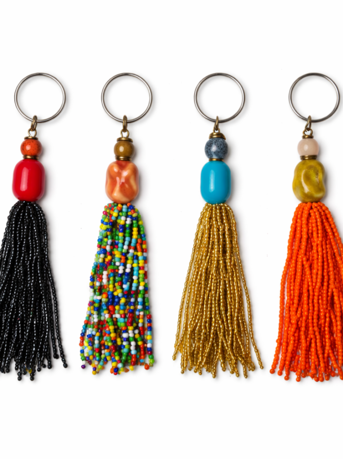 Wholesale African Beaded Tassel Keychains