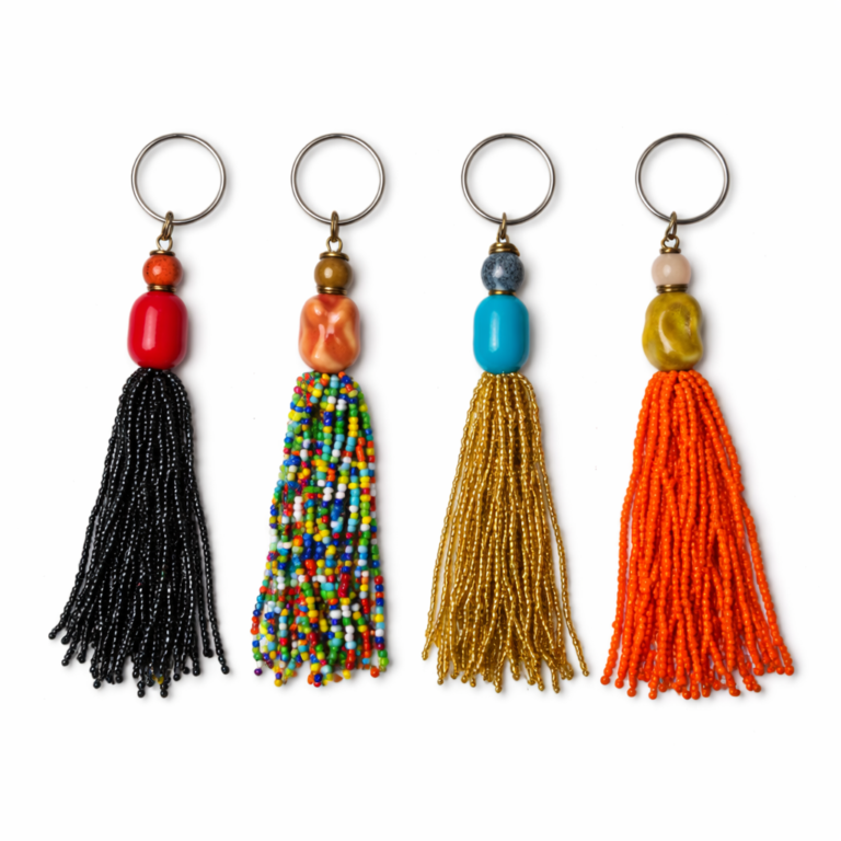 Wholesale African Beaded Tassel Keychains – MOQ 100pieces