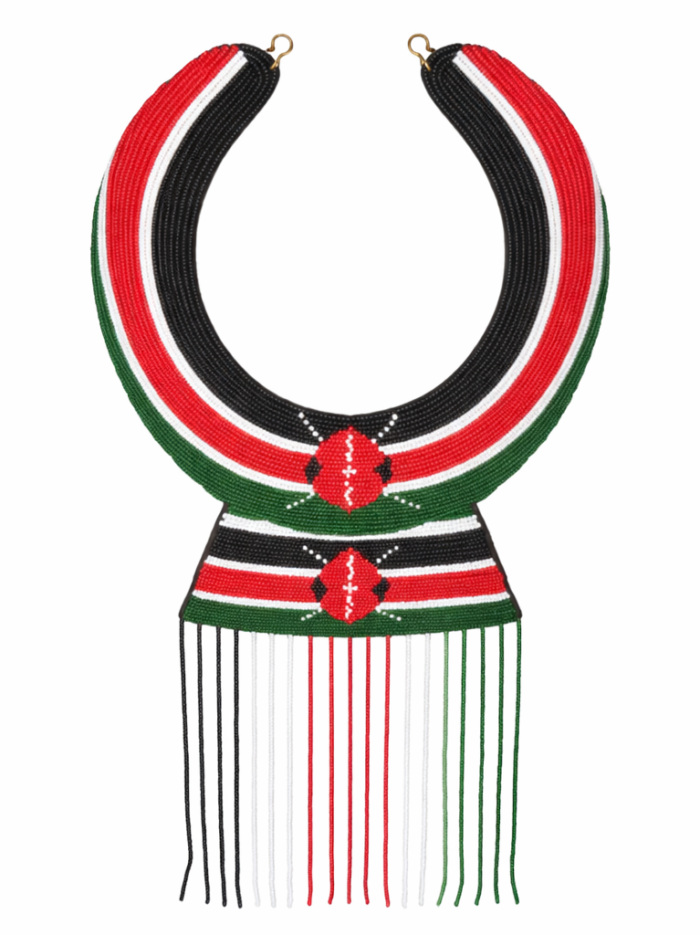 Wholesale Kenyan Flag Maasai Beaded Statement Collar Necklace Wholesale Kenyan Flag Maasai Beaded Statement Collar Necklace