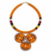 Maasai Beaded Triple Disc Statement Necklace