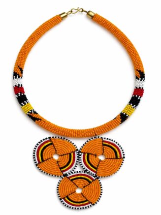 Maasai Beaded Triple Disc Statement Necklace