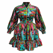Matrix African Print Zip Midi Dress